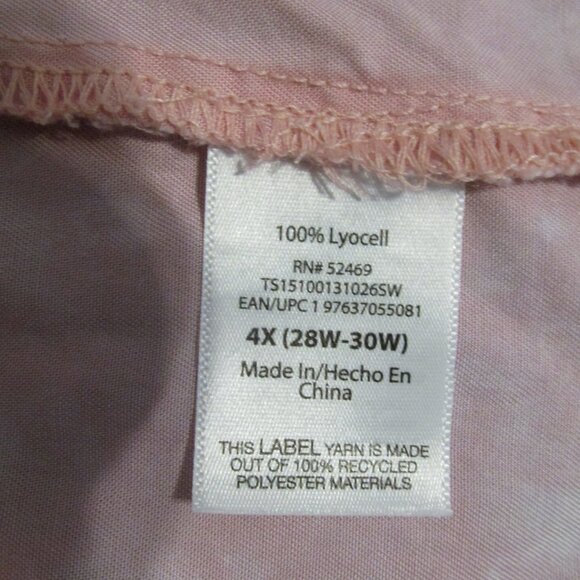TERRA & SKY WOMEN'S SIZE 4 XL (28 W / 30 W) V - NECK TOP PINK BABYDOLL SS NWT - Picture 8 of 9